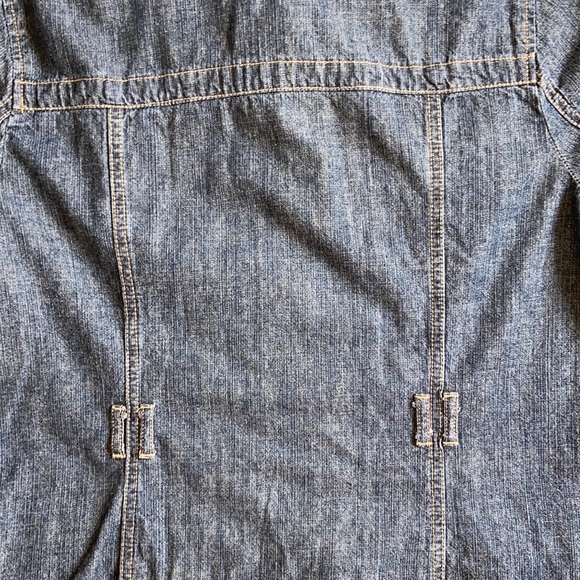French Cuff Large Dark Blue Jean Jacket - Picture 8 of 9